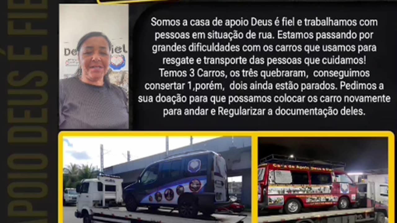 Casa de Apoio Deus é Fiel faz campanha para conserto de carros