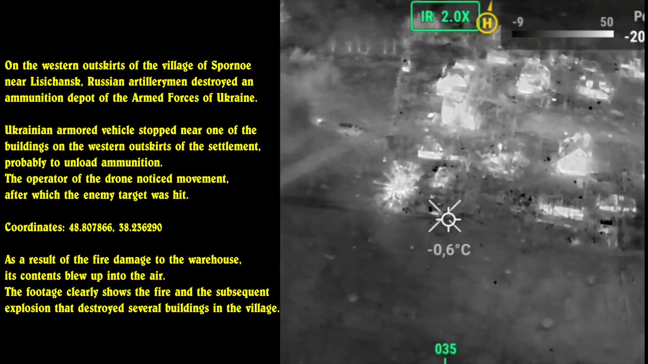 Night strike on the AFU warehouse in Spornoe