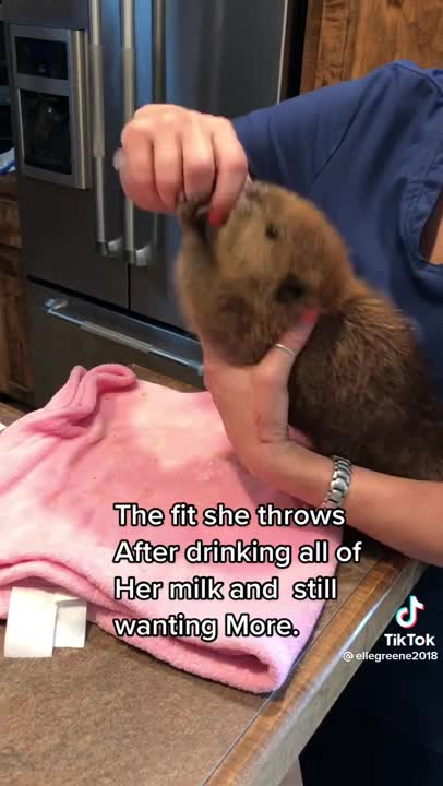 See what she does after she finishes drinking the milk