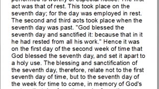 History of the Sabbath and First Day of the Week, Part 1