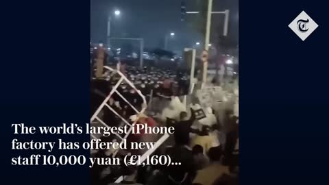 Foxconn factory staff 'offered $1,400 to leave immediately' in desperate bid to end riots