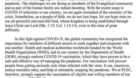 PCEC Statement on COVID 19 Vaccination