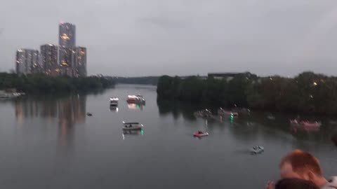 Dusk Austin, TX Colorado River, Congress Ave Bridge