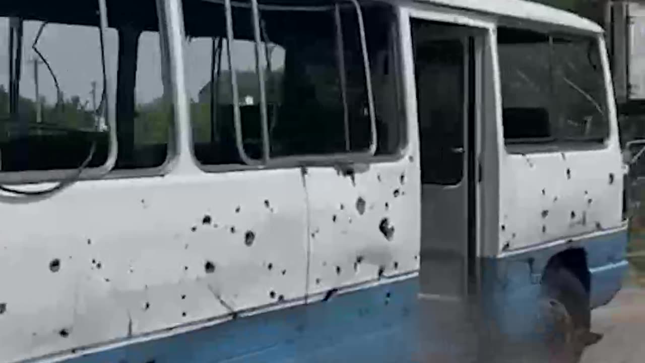 Evakuační místo ostřelované ukrajinskými nacisty u Dněpru