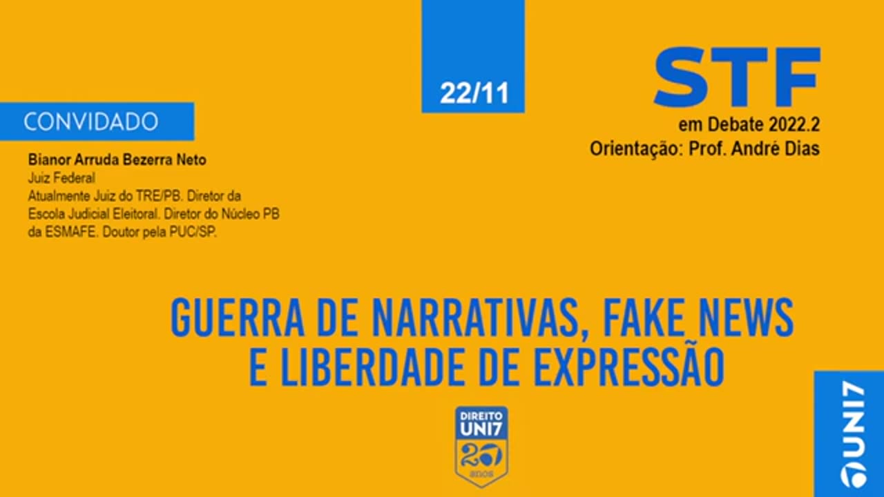 STF em Debate 2022.2 #2: Guerra de narrativas e liberdade de expressão, com Bianor A. Bezerra Neto