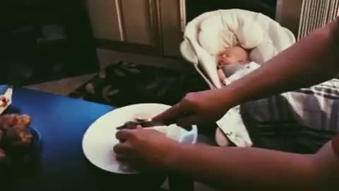 Baby reacting to sound