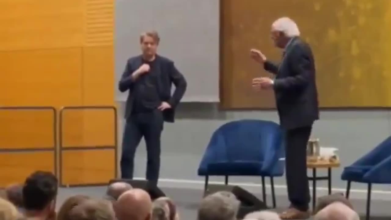 Bernie Sanders heckled in Ireland.