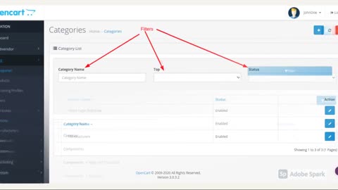 Opencart Admin Filters