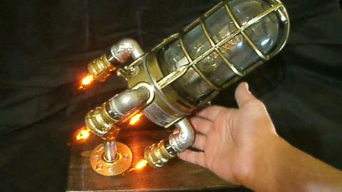 SteamPunk Rocket Ship Lamp Demo