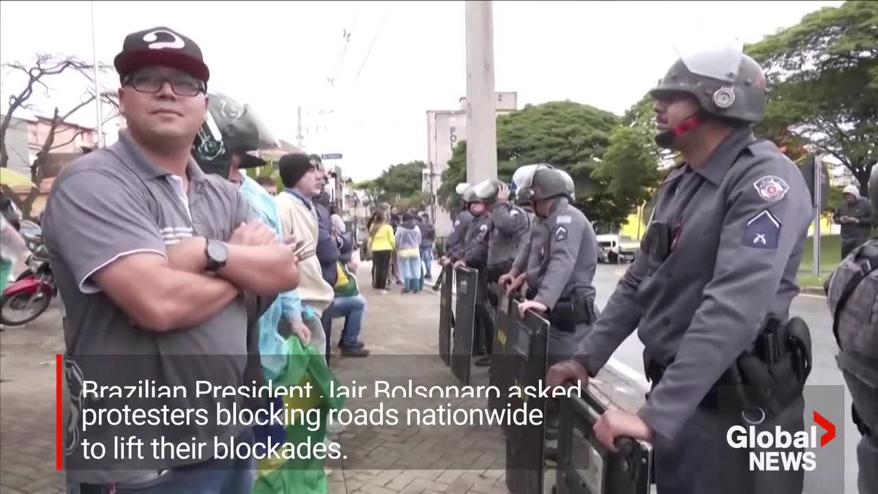 Brazil election: Bolsonaro calls on protesters to end blockades on nation's roads