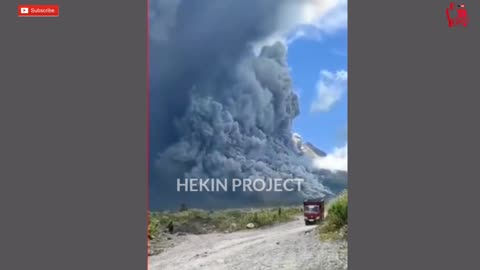 The seconds of the eruption of the Merapi volcano were recorded on an amateur video