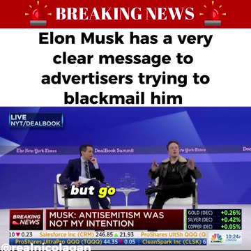 Breaking News Elon Musk Responds to Advertisers 🤯