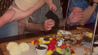 Baby Instantly Regrets Breaking Chocolate Pinata