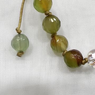 Handmade + Knotting Unique Jewelry Set with Agate. Made with Swarovski Crystal