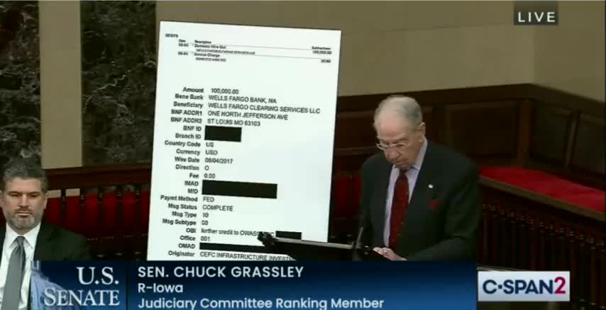 Sen. Grassley Unveils New Docs That 'Undeniably' Show Strong Links Between Biden Family and China