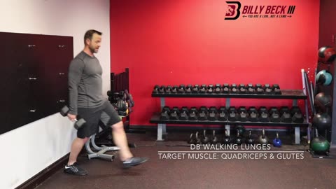 DB Walking Lunge