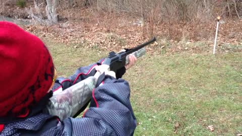 Daniel and his new pump action BB gun.
