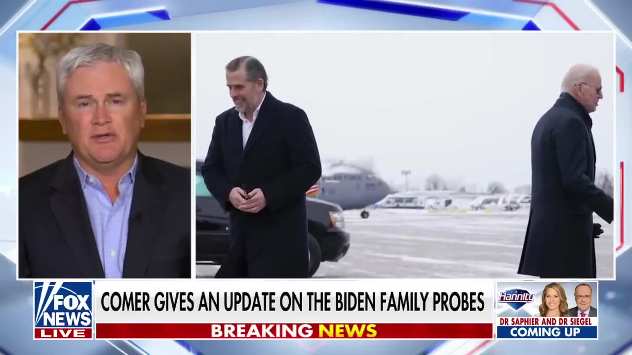 James Comer reveals Biden 'impeachment inquiry is imminent'./ fox news