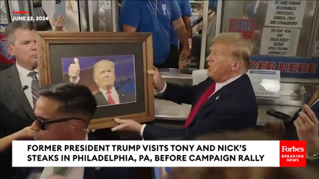 Trump Visits Famous Philly cheesesteak Restaurant before Philadelphia camp