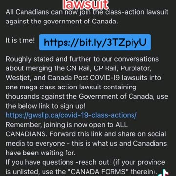 Canadian Class Action Law Suit