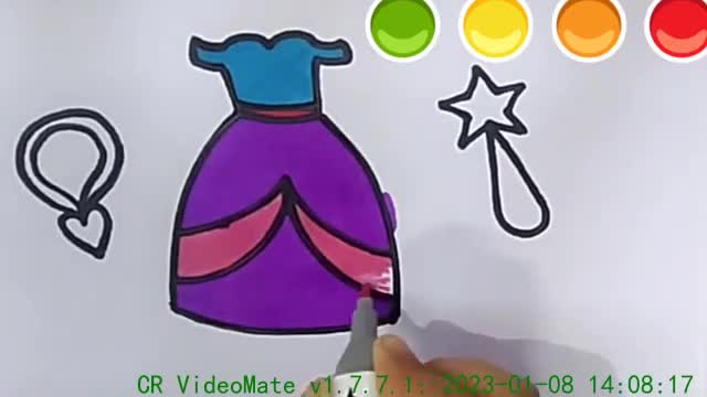 Princess Dress set Drawing and Colouring for kids and Toddlers, Beautiful dress colouring for kids