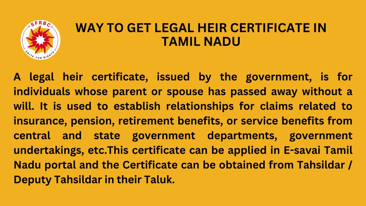 Legal heir certificate application needed document details