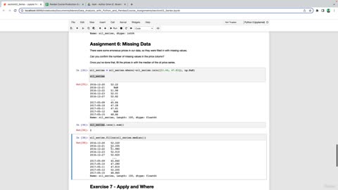 SOLUTION Missing Data/Pandas Series video 27