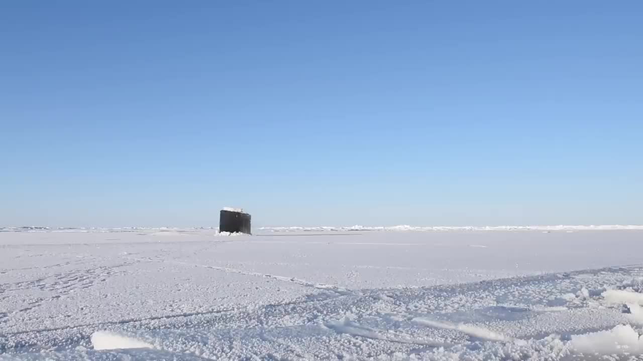 USS Hartford (SSN 768) surfaces at the Arctic circle for ICEX 2016