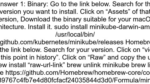 How to install a specific version of minikube on Mac OS