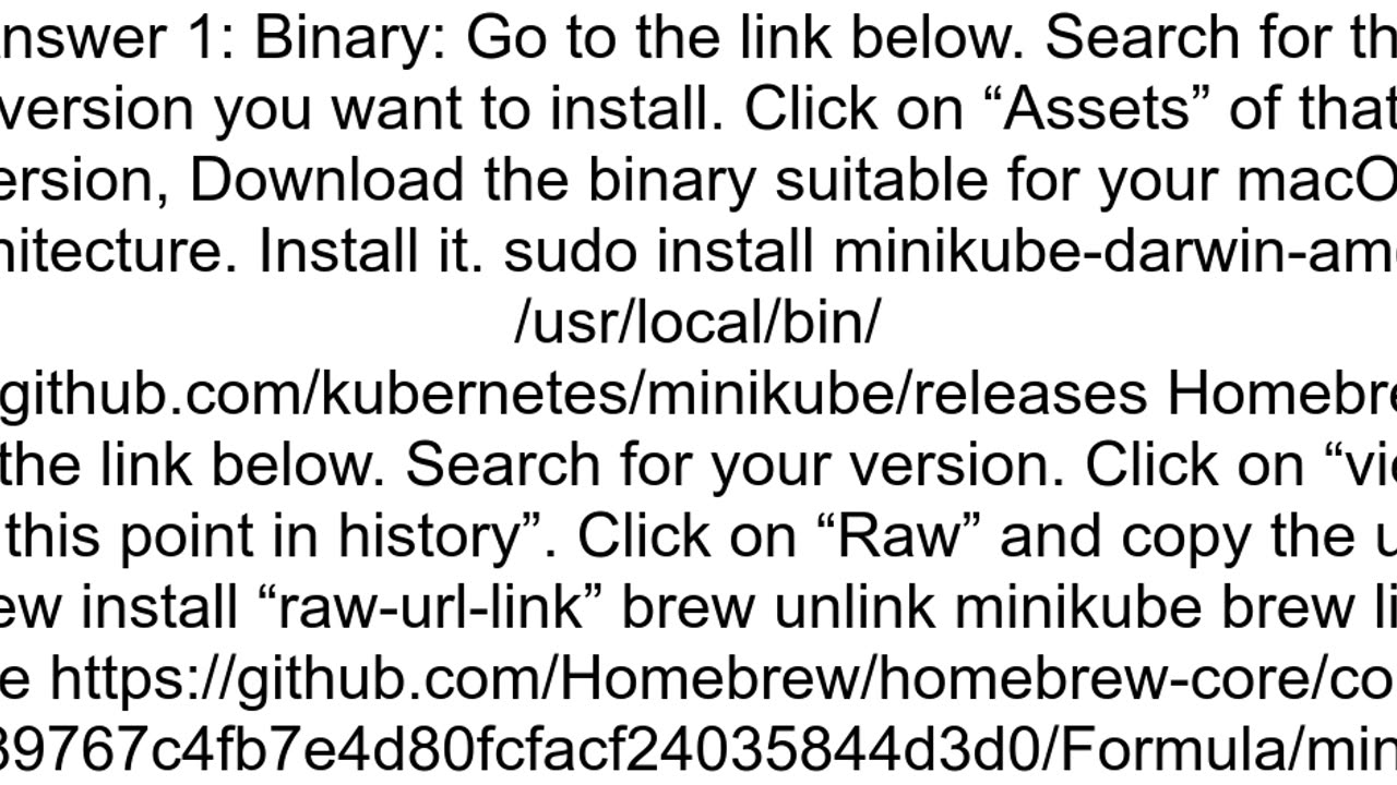How to install a specific version of minikube on Mac OS