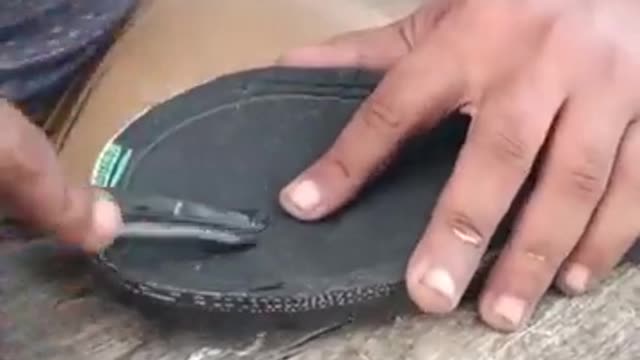 Making sandals out of old tires