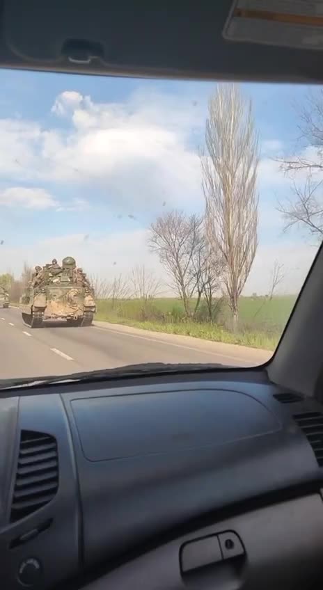 American BMP Bradley`s on the move in Ukraine.