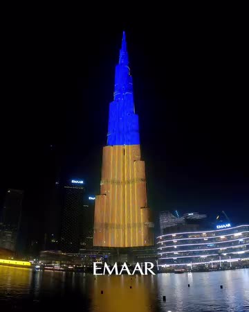 Ukrainian Colors Light Burj Khalifa in Public Rejection of BRICS from The UAE