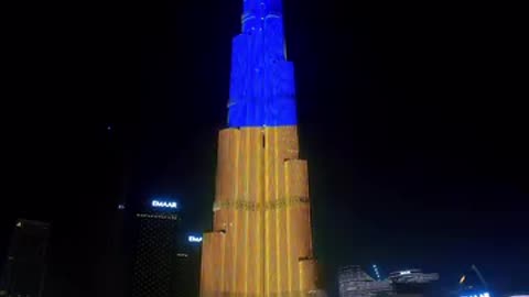 Ukrainian Colors Light Burj Khalifa in Public Rejection of BRICS from The UAE