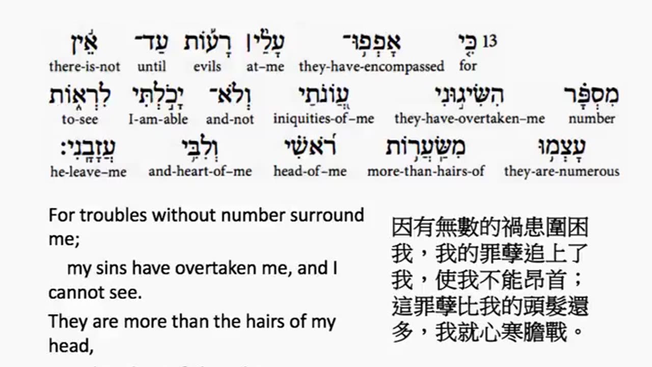 psalm 40 in hebrew _ salmo 40 en hebreo