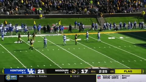 Missouri loses after brutal roughing the kicker penalty vs Kentucky