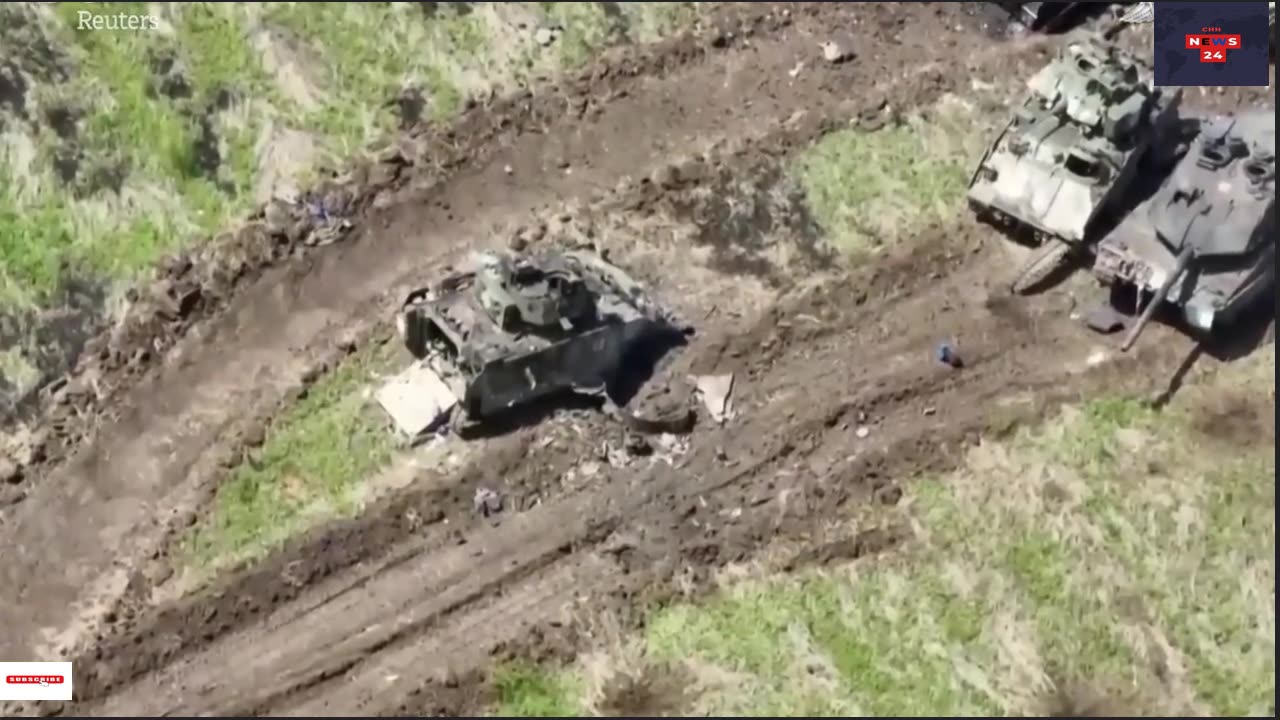 Dramatic moment Russian drone strikes Ukrainian tanks in Zaporizhzhia