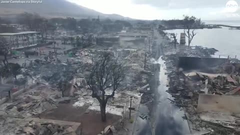 Drone footage reveals devastation after Maui fires_ ABC News