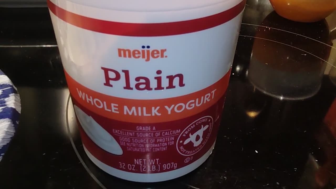 Eating Meijer Plain Whole Milk Yogurt, Dbn, MI, 12/16/23