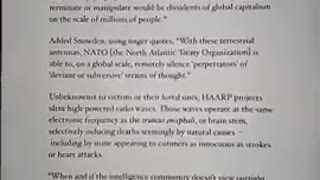 HAARPS GLOBAL ASSINATION AGENDER, SNOWDEN REVEALS