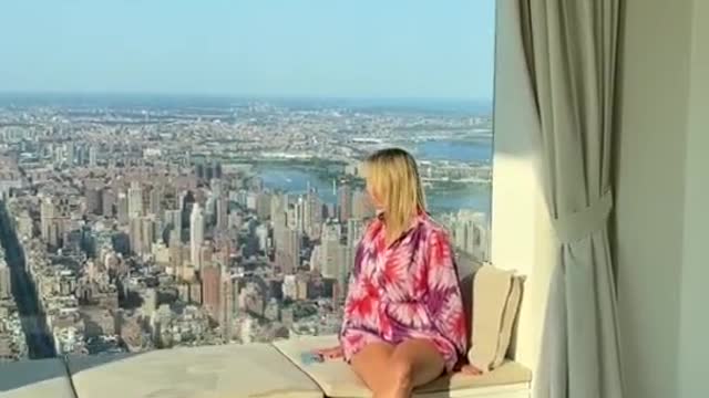 Beauty sitting at the window scenery