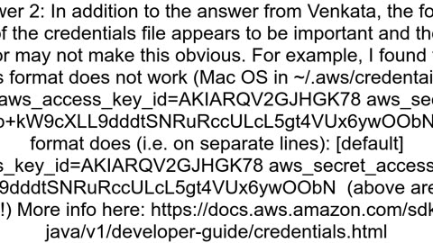 IllegalArgumentException Expected a profile definition on line 1 in KinesisClient