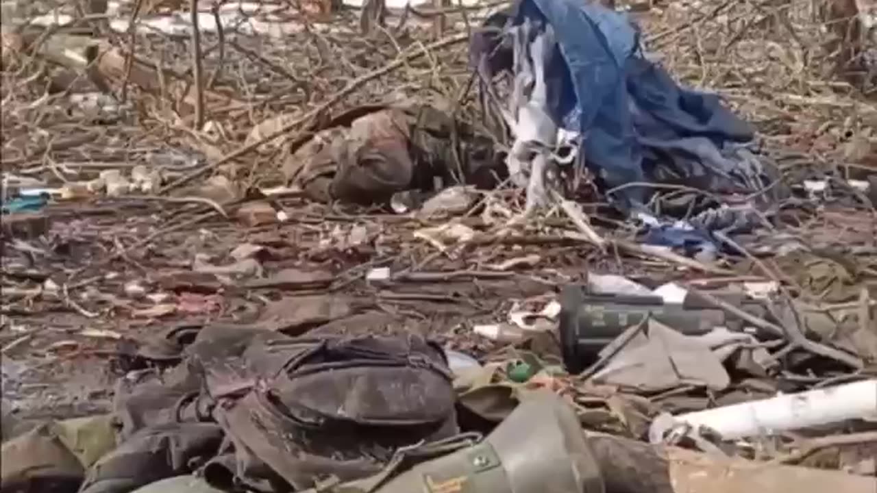 Abandoned Russian Camp With One Laying Around and A Few More Wrapped up