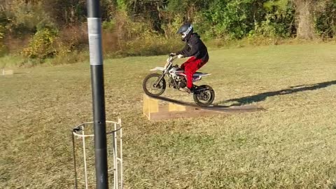 Pit bike 110 ramp jump!