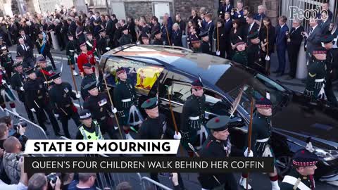 Queen Elizabeth's Four Children Walk Behind Her Coffin in Emotional Procession PEOPLE