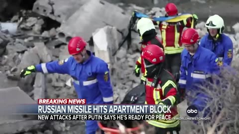 Russian missile strike residential building in Ukraine