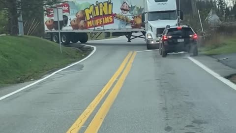 Car Refuses to Reverse for Semi Truck