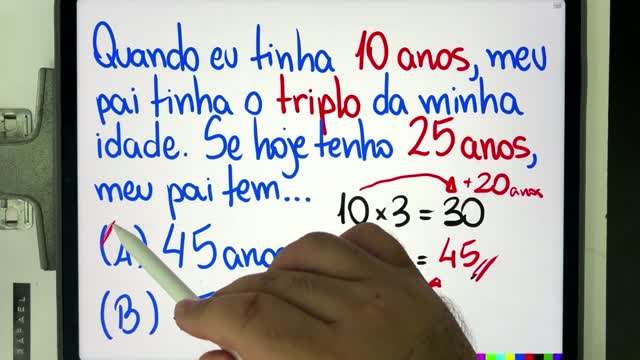 🤯 Quando eu tinha 10 anos, meu pai tinha o triplo da minha idade... MATEMÁTICA BÁSICA DESBUGADA