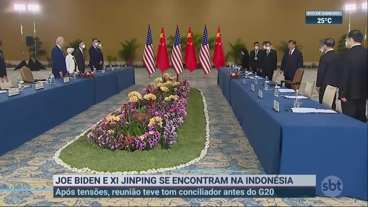 Joe Biden se encontra com Xi Jinping na Indonésia | SBT Brasil (14/11/22)