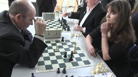 The strong female chess player emerged victorious against the Senior Master